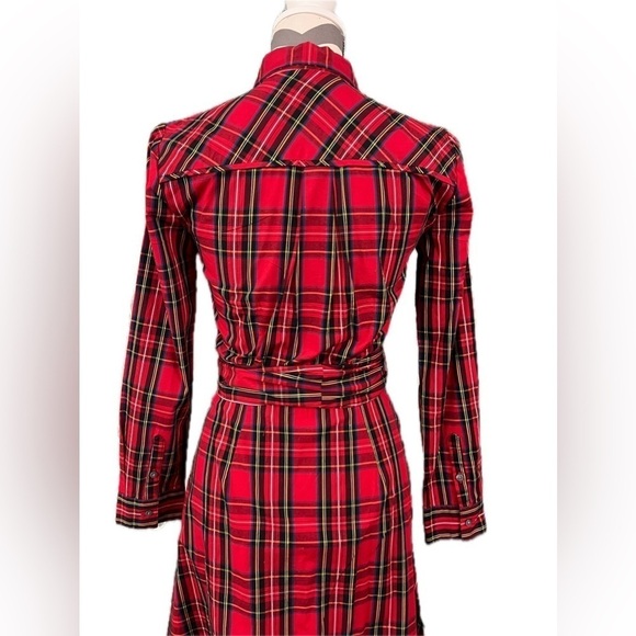 NWT - J. Crew Factory Tartan Tie-Waist Shirt Dress - Size 00 - Picture 8 of 11